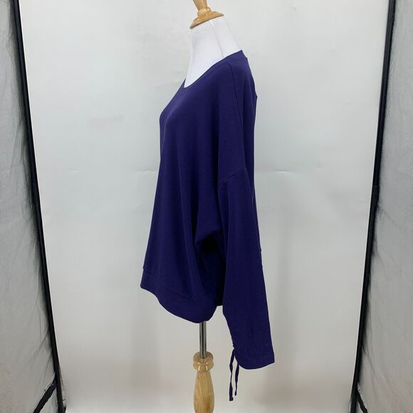 Fabletics Sadie Scrunched Sleeve Pullover L Large Soft Fleece Lined Sweater - Picture 6 of 12